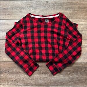Plaid Long Sleeve Pullover Nighty